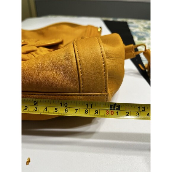 Coldwater Creek Buttery Soft Leather Harvest Gold Yellow Hobo Shoulder Bag Purse - Picture 7 of 16